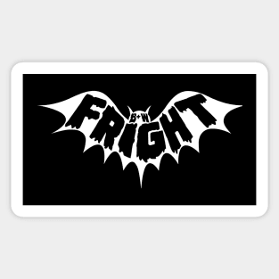 Black & White Fright Negative Bat Logo Sticker